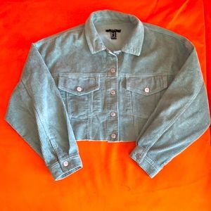 Cropped button up corduroy flannel top.